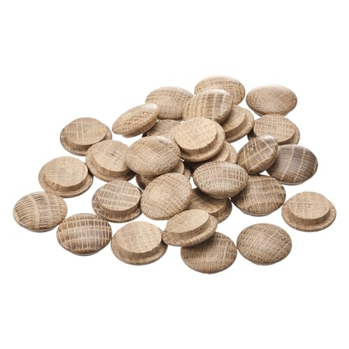 uxcell Wood Plugs, 30Pcs 23 x 18 mm - Red Oak Wood Button Top Plugs, Screw Hole Covers, Decorative Wooden Cover for Stair Chair Craft Furniture Woodworking - size: 23x18mm