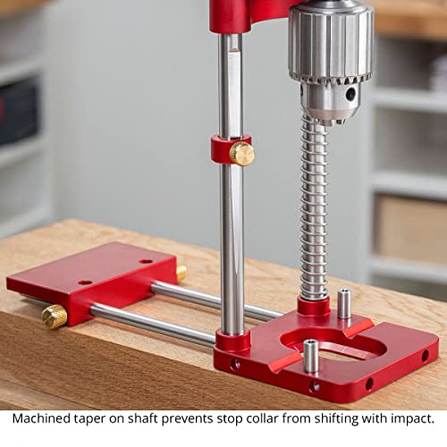 Woodpeckers Auto Line Drill Guide, Portable Drill Guide, Perfect Perpendicular Drilling, Versatile Base and Fence System