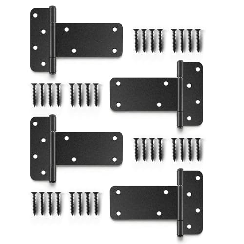 5“ Gate Hinges,260 Lbs Capacity, 4 Pack Heavy Matte Black Hinges - size: 5“-4 pcs-Matte Black