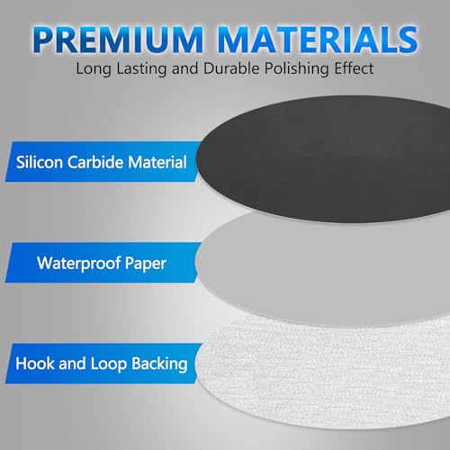 VIBRATITE 70PCS 5 Inch Hook & Loop Sanding Discs, 400-3000 Grit - size: 5 Inch (400-3000 Grit)