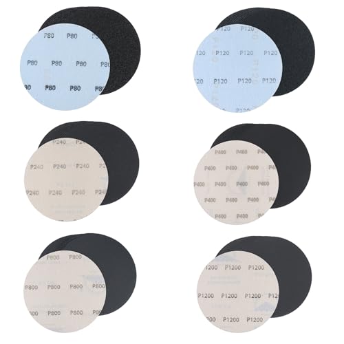 6 Specifications 60 Pcs 5 Inch Wet and Dry Hook and Loop Sanding Discs Sandpaper for Random Orbital Sander, 80/120/240/400/800/1200 Grit - style: Mixed Packing 6-10W
