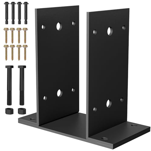 Adjustable 6x6 Post Base, Heavy-Duty Detachable Post Bracket (2 pc) - size: 6x6