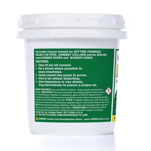 Furnace Cement 1 pt RTU Gray Refractory & Retort, 3000F High Temp - size: A1). 1 Pint