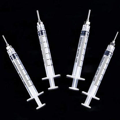 TecUnite 3 ml 20 Pack Plastic Syringes Without Needle for Liquid and Craft