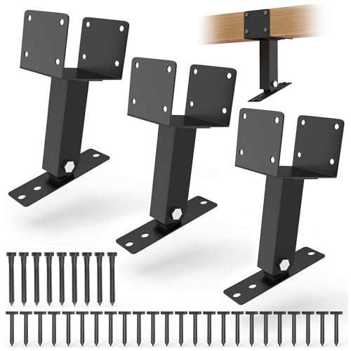 JEXALINE 3Pcs Roof Riser Pergola Bracket Kit for 4 x 4 Wood Posts