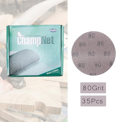 Mesh 5 inch 6 inch Sanding Discs 35PCS Hook and Loop Sanding Discs, Dust-Free, Ideal for Metal, Wood, Composites, Stock Removal, and Fine Finishing (6in, 80 Grit) - style: 6in, 80 Grit