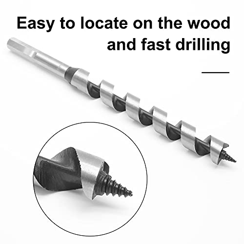 11/16 Inch Diameter Wood Auger Drill Bit, 9 Inch (230mm) Length Ship Auger Bit Wood Hole Cutter for Hardwood, Softwood - 2 Pack - size: 11/16"x9"