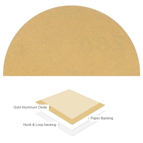 50pcs No Hole Sanding Discs- [ 3 Inch 280 Grit ] Round Hook and Loop Grip Sanding Pads Sheet Sandpaper for Automotive Woodworking Metal Polishing Use| Gold, Aluminum Oxide - size: 280 grit