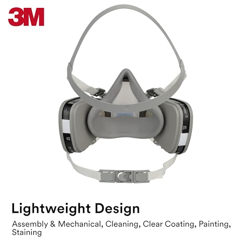 3M Half Facepiece Disposable Respirator, Organic Vapor, NIOSH Approved, Lightweight, Pre-assembled, No Maintenance - style: Medium