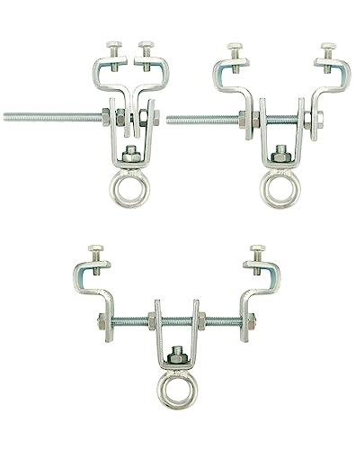 QWORK Steel I Beam Hanger, Steel Beam Clamp, Punch Bag Accessories for Beams, Adjustable from 2.5" to 7.5", 2 Pack