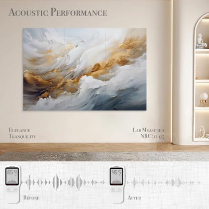 Soon Global Acoustic Wall Panels, Art Acoustic Panels, Whispers of Serenity - color: Whispers of Serenity, size: 72 X 48 Inches