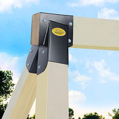 BETOOL Swing Set Brackets - 2pcs A Frame Swing Bracket Hardware with All Mounting Accessories (Black) - style: End Brackets(2Pcs-Black)