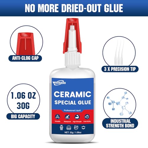 30g Ceramic Glue for Pottery, Waterproof & High-Strength Instant Adhesive - size: Ceramic Glue