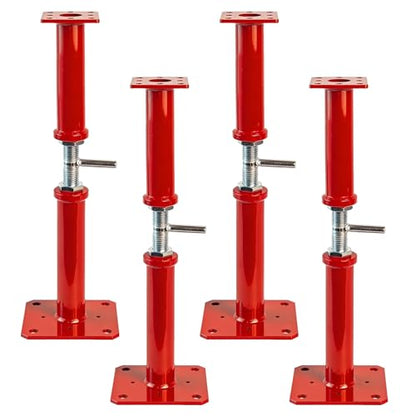 17"-32" Adjustable House Floor Jack, 11023 lbs Max Load Capacity Screw Jack - color: Red, size: 17-32 Inches(4 Pack)