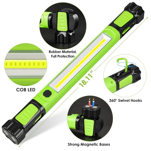 Work Light, 2500LM Bright Mechanic Under Hood Work Light Bar, Green, 1 Pc - color: Green