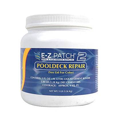 E-Z Patch-2 Pool Deck and Patio DIY Concrete Repair Kit, 3 lb, White
