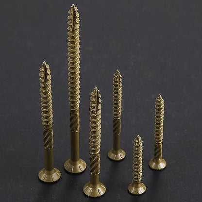 Wensilon #14 * 8" Extended Deck Screws, 38pcs 2lbs 6.3x200mm Lag Screws - color: Yellow, size: 14*8