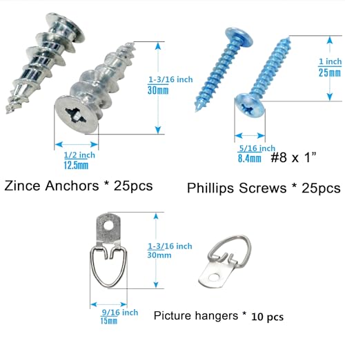 #8 Self Drilling Hollow Metal Stud Wall Anchors with Screw Kit for Drywall