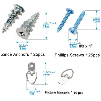 #8 Self Drilling Hollow Metal Stud Wall Anchors with Screw Kit for Drywall