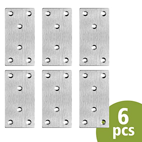 100 x 50 x 2mm Flat Mending Plate - Stainless Steel - Silver - 6Pcs - color: Silver, size: 100 x 50 x 2mm
