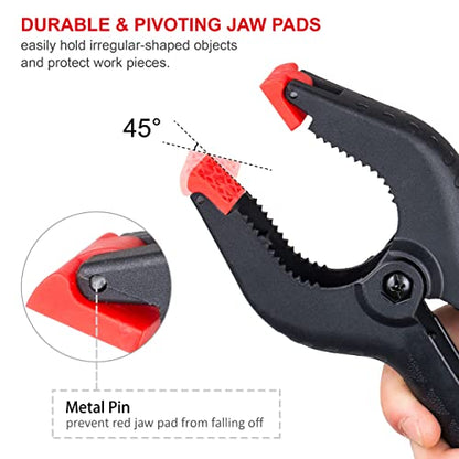 FASTPRO 20-Pack 4-Size Nylon Plastic Spring Clamps with String Bag