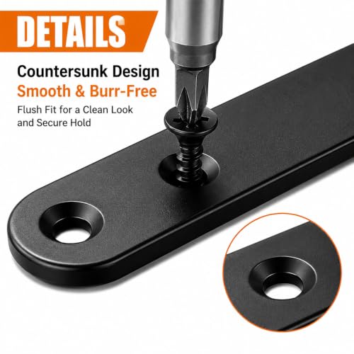 30 Sets Stainless Steel Straight Bracket Kit - 36mm/46mm/56mm/76mm Flat Mending Plates with 72 Screws for Wood Repair, Furniture, Cabinets & DIY Projects