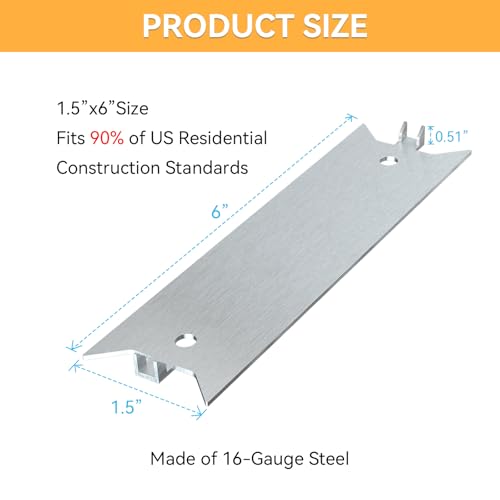 80 PCS 6 Inch Nail Plates for Wood Studs, Nail Guards Protector for Studs - size: 6 x 1.5 Inch