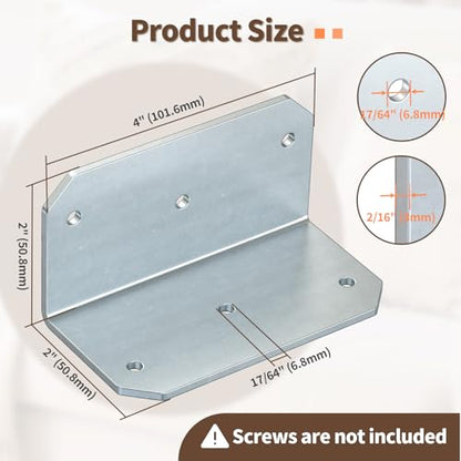 2x4 Inch 90 Degree Corner Bracket, 200 LBS, Galvanized, 4 Pack - color: Galvanized-4PCS