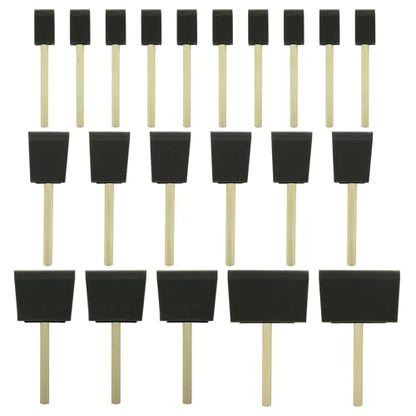 Poly Foam Brushes 21pcs, High Density Foam(1", 2", 3", 4") - size: 1"- 4" assorted 21pcs