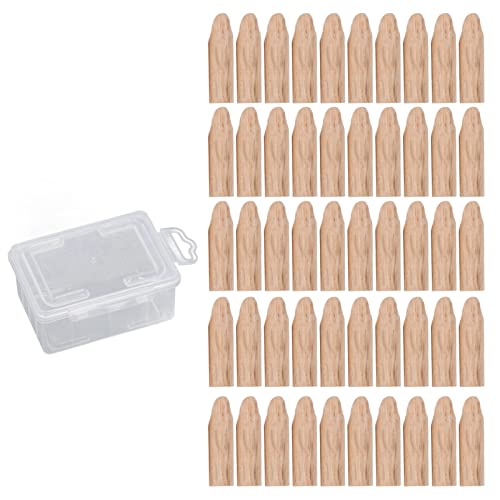 Wood Pocket Hole Plugs, 50-Pack Oak Wooden Dowel Jigs for Woodworking Projects