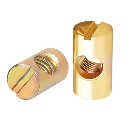 Qrity 20 PCS M6 Barrel Nuts M6x13mm Furniture Barrel Nuts, Cross Dowels Slotted Nuts for Furniture Beds Crib and Chairs - size: M6x13mm
