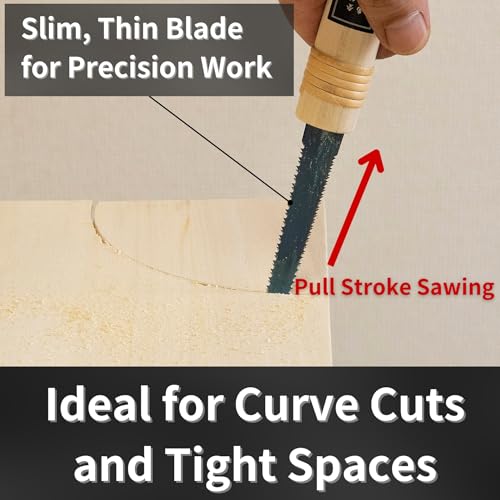 Japanese Pull Saw Woodworking Small Keyhole Saw 7-7/8" Made in JAPAN, Ryoba Double-Edge Handsaw for Wood, Plywood, Drywall, Sheetrock, Gypsum Board, Plasterboard, Wood Handle - color: 7-7/8" Keyhole (Ryoba)