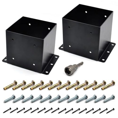 2 Pcs 6x6 Deck Post Base Bracket,Inner Size 5.6"x5.6" Post Base Bracke - color: 6x6(2 PACK)