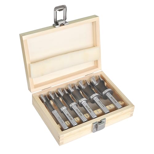 Industrial H7693 - Deep Plug Cutter 6 Pc. Set for Woodworking with Storage Wooden Box