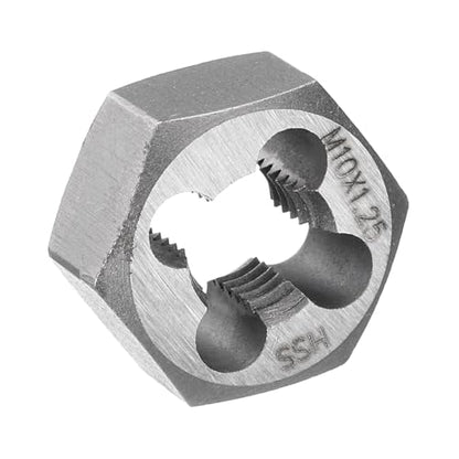 HARFINGTON Hex Threading Die M10x1.25 Metric Thread Rethreading Fixed Die - size: M10 x 1.25