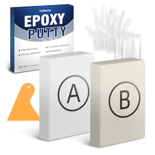 Epoxy Putty White - 14oz Fast Repair Pool & Plumbers Putty, High-Strong 2-Part Epoxy Clay for Metal Ceramic Tile Wood, Waterproof Leak Fix for Swimming Pool, Pipe, Crack, Hole, Sculpting - color: White