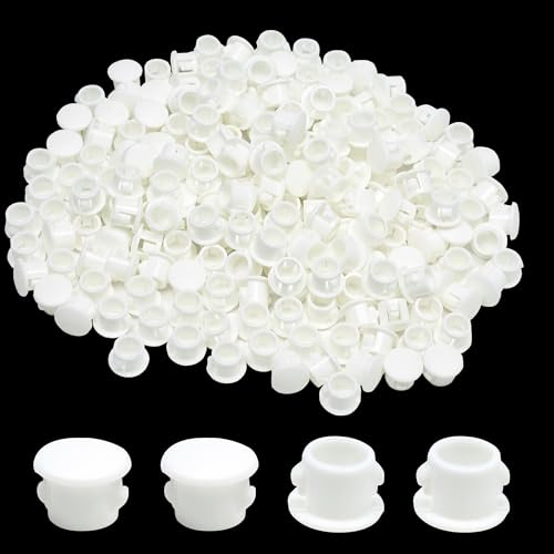 EASYEAH 60PCS 1/4"(6mm) White Plastic Hole Plugs, Screw Hole Plugs - size: 1/4"/6mm