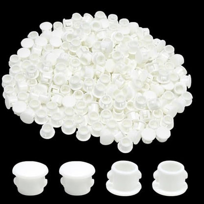 EASYEAH 60PCS 1/4"(6mm) White Plastic Hole Plugs, Screw Hole Plugs - size: 1/4"/6mm