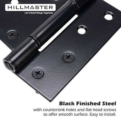 HILLMASTER 3.5 inch Heavy Duty Gate Hinges Fence Door Hinges Durable Gate Strap Hinge for Indoor Outdoor, Gate Hardware Kit for Shed, Wooden Fences, Vinyl Fence Gate, Barn Door, Garage, 4 Pack - size: 4 Pack