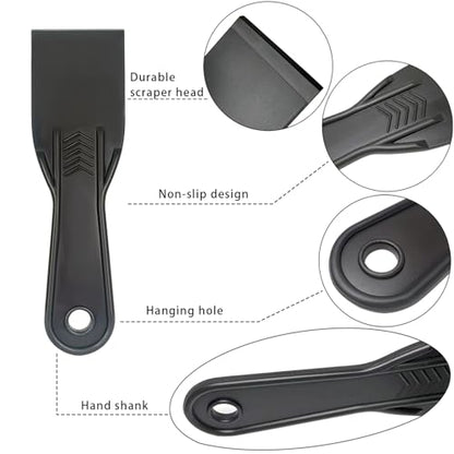 6 Pack Plastic Putty Knife Set, 2" Flexible Paint Scraper Tools for Spackling, Drywall Repair, Patching, Plastering, Caulking, Wallpaper Removal, Non-Scratch Spackle Knife & Putty Scraper