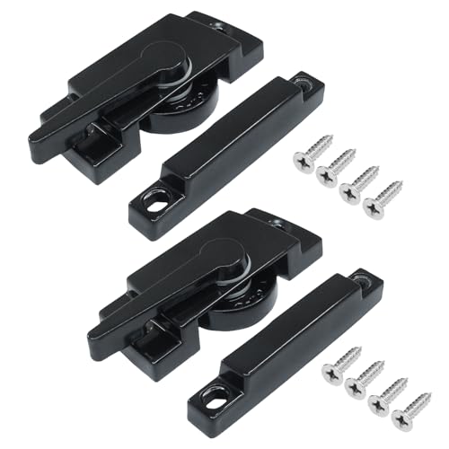 2 Pack Window Sash Lock, Cam Action, 2" Hole Center, Right Black - color: Right/ Black, size: 2 Pack