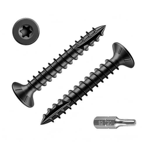 Wensilon #4 * 1" Black Deck Screws 910pcs 2 lbs 3x25mm - color: Black, size: #4*1"