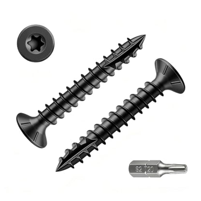 Wensilon #6 * 1" Black Deck Screws 730pcs 2 lbs 3.5x25mm - color: Black, size: #6*1"
