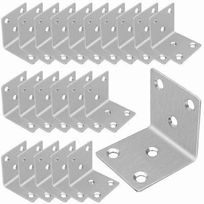 40PCS L Brackets 2X2X0.08IN 304 Stainless Steel Corner Braces - size: 2X2X0.08IN