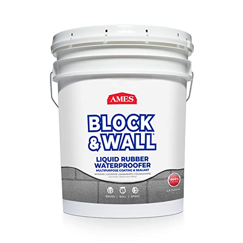 Ames Block & Wall™ Liquid Rubber Waterproofer,5 Gal, White - size: 5 Gallons