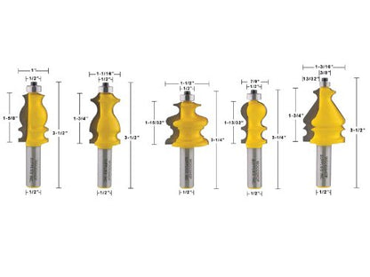 YONICO Architectural Molding Router Bits Set 10 Bit 1/2-Inch Shank 16101 - style: 10 Bit Set - 1/2" Shank
