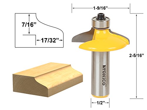 YONICO Cabinet Door Edge Router Bits Set 4 Bit 1/2-Inch Shank 12401 - style: 4 Bit Set - 1/2" Shank