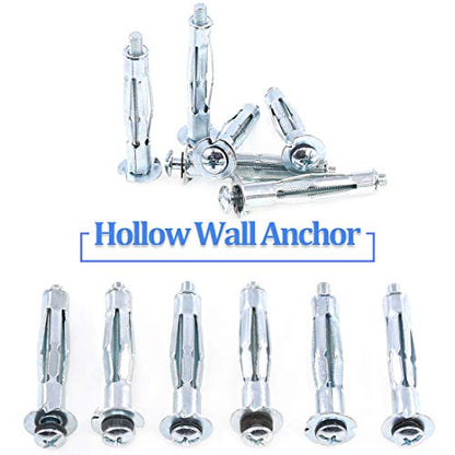 Glarks 30Pcs 5x52MM Heavy Duty Zinc Plated Steel Molly Bolt Hollow Drive Wall Anchor Screws Set for Drywall, Plaster and Tile (M5x52) - size: 5x52mm