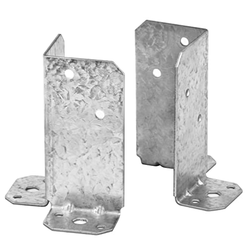 4 Pairs 4x4 Post Anchor Bases, Adjustable Retrofit Post Base, Silver
