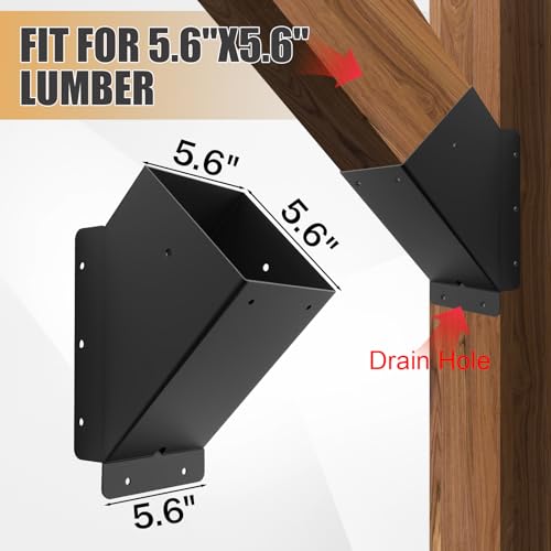4 Pcs 6"x 6" (Actual Fit:5.6''x 5.6'') 45°Angle Support Brackets| - size: 6x6